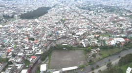 File footage of landslide over la Gasca in Quito, Ecuador