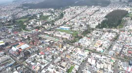File drone footage of landslide over la Gasca in Quito, Ecuador