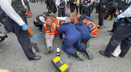 Dozens of activists from Just Stop Oil block roads around Trafalgar Square