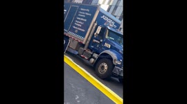 NYPD cordon off area where victim was struck and killed by truck near Times Square