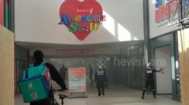 Walthamstow Shopping mall excavation after a bike cycle battery caught fire, London, UK