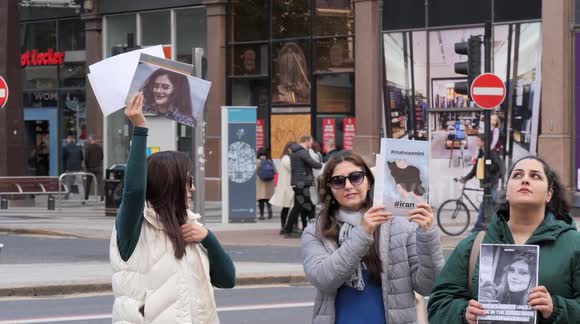 Belfast, Northern Ireland, 8 October 2022. Protest at Belfast City Hall