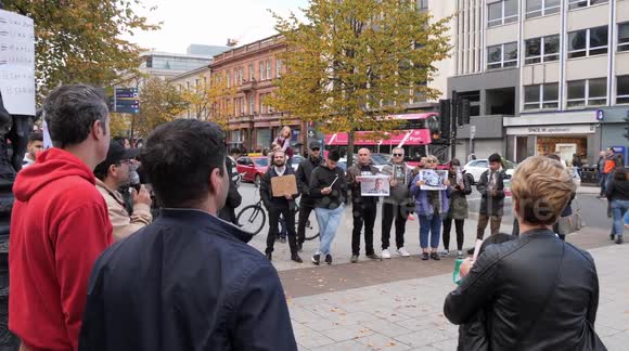 Belfast, Northern Ireland, 8 October 2022. Protest at Belfast City Hall