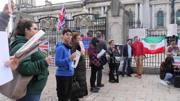 Belfast, Northern Ireland, 8 October 2022. Protest at Belfast City Hall
