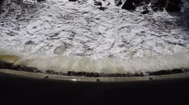 4K DJI drone waterfall footage from Reddish Vale Country Park in Stockport UK