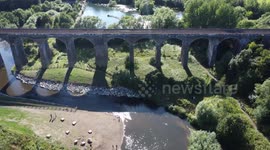 4K DJI drone footage from Reddish Vale Country Park in Stockport UK