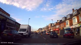 DASHCAM - Driver dangerously pulls across in front of vehicle with right of way, to park illegally