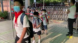 First day of school after reopening in Wuhan, China