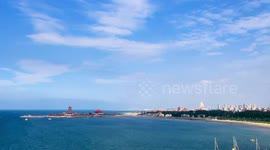 The Seaside of Penglai City In China