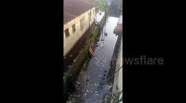 Flooded hospital road in Yenagoa Bayelsa, Nigeria