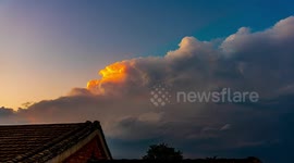 Lightning Amid Sunset Clouds In Beijing, China
