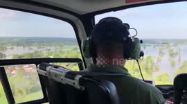 Helicopter delivers supplies to families stranded in floods in northeast Thailand