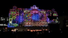 Dazzling light show beamed onto Leeds city centre landmark