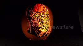 UK sculptor engraves 'Stranger Things' villain Vecna into pumpkin