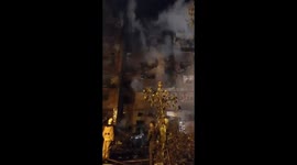 Extinguishing a fire after a plane crash in Yeysk.