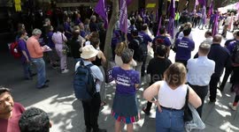 Teachers’ strike by NTEU outside UTS in Sydney, Australia