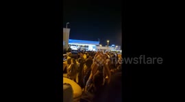 Supporters of climber Elnaz Rekabi gather at Tehran airport