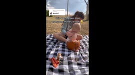 Putting a baby in a pumpkin