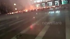 Mosque's dome collapses as fire rips through building in Indonesia