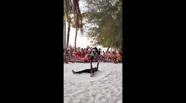 Beaches in Zanzibar perform gymnastic