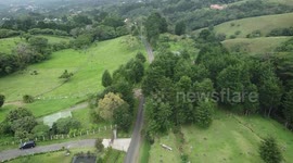 Street on the mountain.(Drone)