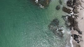 Ocean on the rocks.(Drone)