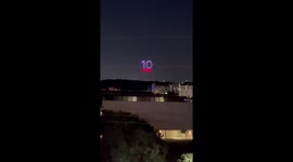 Drone light show over South Austin on the eve of RedBull F1 race in Austin