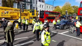 Just Stop Oil protesters arrested in Islington, London, on Saturday