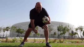 Football fan challenges himself to keepie uppies at all eight World Cup stadiums