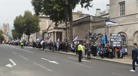 Hundreds of British Hong Kongers march in response to Manchester Chinese Consulate assault