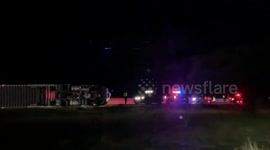 18-wheeler overturned amid tornado watch in Central Texas