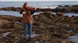 Descendant of Ernest Shackleton composes music on a violin made from the Antarctic explorer's floorboards