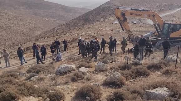Israeli bulldozers demolish a Palestinian home under construction - Buy ...