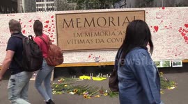 Memorial in memory of the Covid-19 victims in Sao Paulo, Brazil