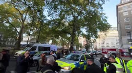 Just stop oil activist speech while getting arrested