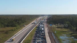 Semi-truck blocks lanes after crash on I-4 in Polk County, FL, US