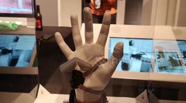 Amazing bionic technology as a device to provide people with an extra thumb is shown off at the Science Musume Lates