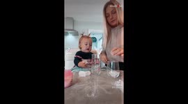 Mom teams up with baby daughter to make iced coffee in the most CHAOTIC way imaginable (Wait for it)