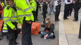 Police arrest Just Stop Oil activists blocking the streets around Mansion House Station