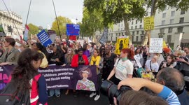 Mothers gathered outside Downing Street shouting: 
