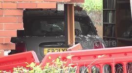 Driver booked for crashing car into crime section of library in Sandiacre in Derbyshire, UK