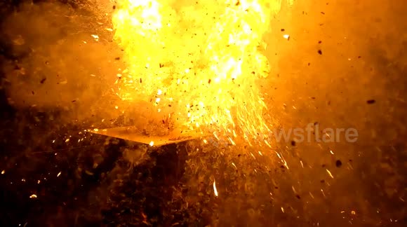 Blinding explosion as YouTuber sets off match heads inside pumpkin