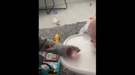 SUPER ATTENTIVE mom saves her 4-month-old boy from getting his head smashed by big bro