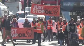 Just Stop Oil blocks traffic outside Downing Street