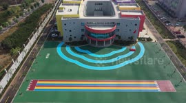 Aerial Footage Of An Experimental Kindergarten in Zaozhuang, China