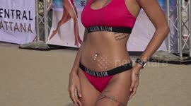 Girls pose in their bikinis before 5km seaside race in Pattaya, Thailand