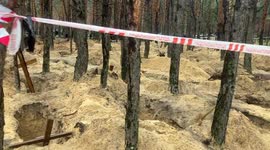 Exhumation of 477 bodies from mass grave in Izium