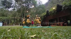 Dancing on a broken glass plate is one of the traditional Indonesian dances that requires special skills
