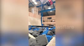 Comical footage shows Henry the Hoover testing out the ramps at a skate park and a fairground