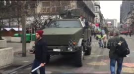 Cellist performs 'Hallelujah' next to troops on Brussels street